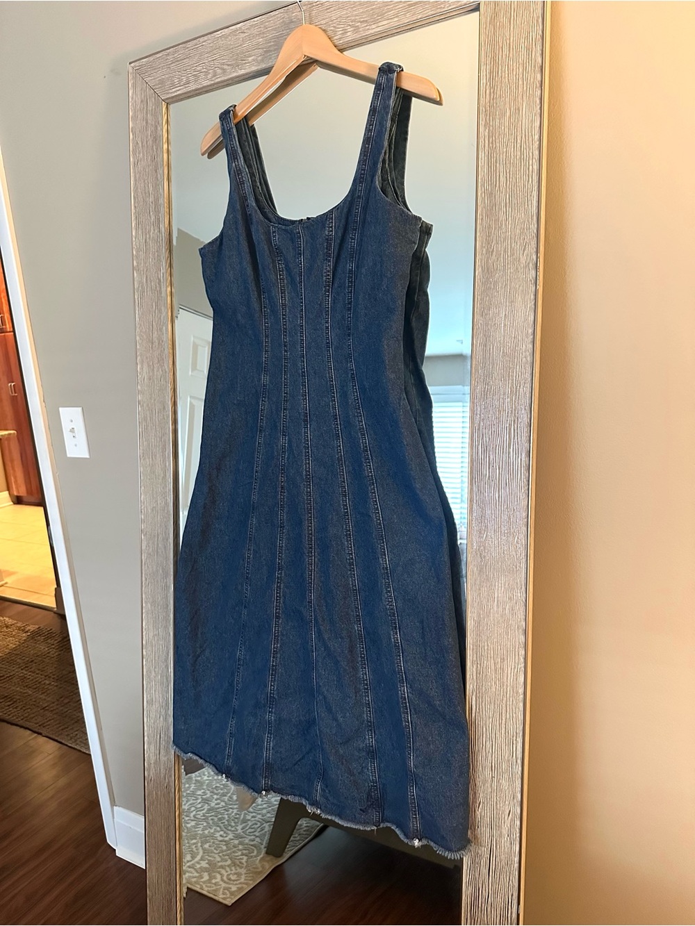 JOIE 100% Cotton Sleeveless Blue Denim Midi Dress Size Medium